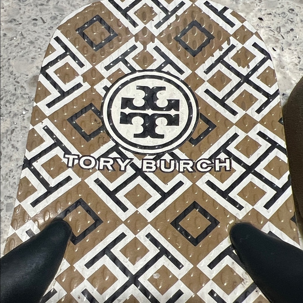 Tory Burch Brown and White Patterned Sandals - image 2